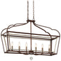  Astrapia 6-Light Island Fixture In Dark Rubbed Sienna With Aged Silver