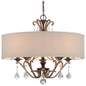  Gwendolyn Place 5-Light Pendant In Dark Rubbed Sienna With Aged Silver With Oatmeal Linen Fabric Shade