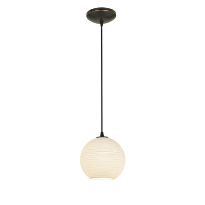  Japanese Lantern 1-Light Pendant In Oil Rubbed Bronze