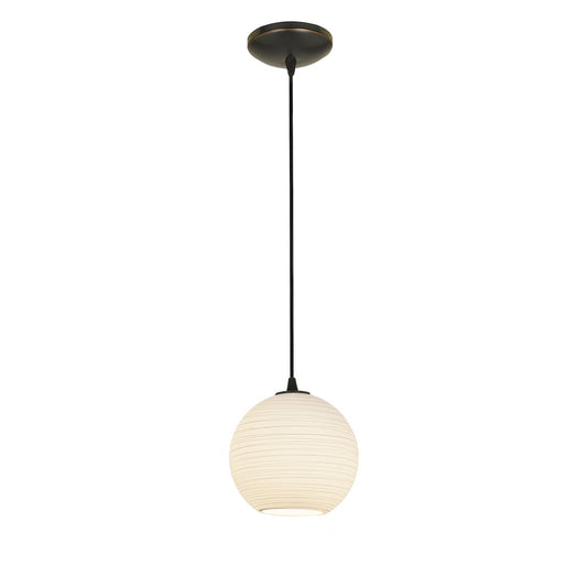  Japanese Lantern 1-Light Pendant In Oil Rubbed Bronze