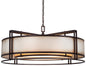  Underscore 5-Light Pendant In Cimmaron Bronze With Brushed Caramel Silk Glass