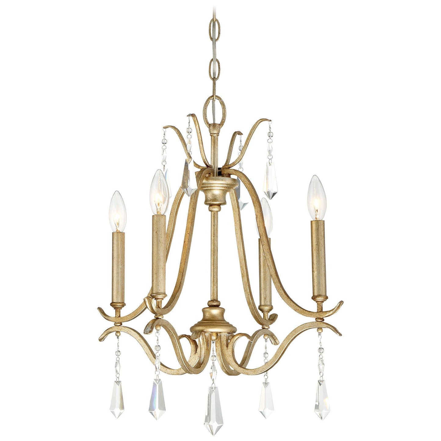  Laurel Estate 4-Light Chandelier In Brio Gold & Clear Crystal Accents