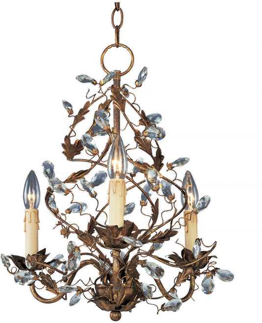 Maxim Elegante 3-Light Chandelier In Etruscan Gold
