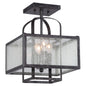  Camden Square 4-Light Semi-Flush Mount In Aged Charcoal & Seedy Glass