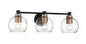  Keyport 3-Light Bath Vanity In Sand Coal With Natural Brushed Brass & Clear Glass
