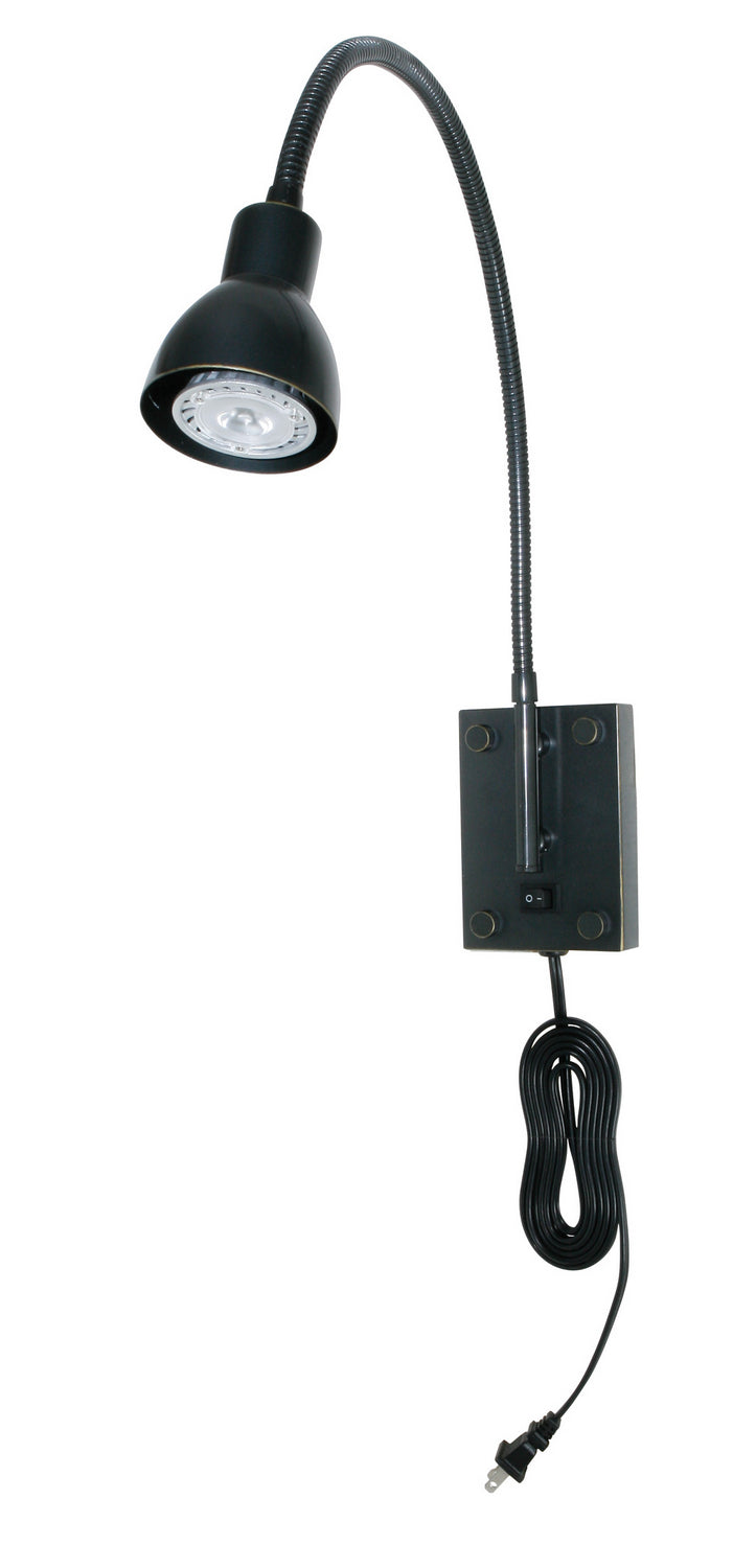  LED Gooseneck 1-Light Wall Lamp In Dark Bronze