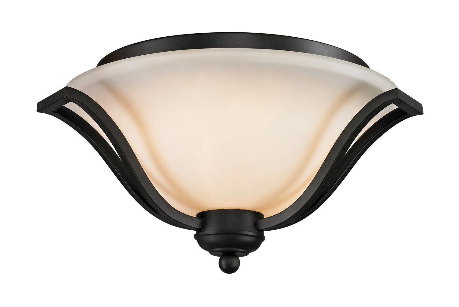 Z-LIte Lagoon 3-Light Ceiling In Matte Black With Matte Opal Glass