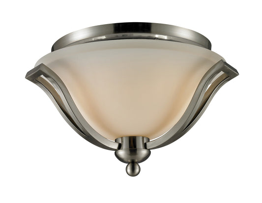 Z-LIte Lagoon 2-Light Ceiling In Brushed Nickel With Matte Opal Glass
