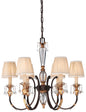  Bella Cristallo 6-Light Chandelier In French Bronze