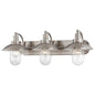  Downtown Edison 3-Light Bath Vanity In Brushed Nickel & Clear Glass