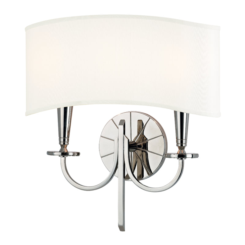  Mason 2 Light Wall Sconce In Polished Nickel