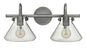  Congress Small Retro Glass Two Light Vanity In Antique Nickel