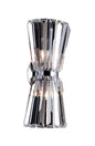 Art Deco Armanno 2-Light Wall Sconce In Chrome With Firenze Clear Crystals