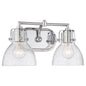  2-Light Bath Vanity In Chrome & Clear Seedy Glass