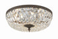  3 Light Ceiling Mount In English Bronze With Clear Hand Cut Crystal