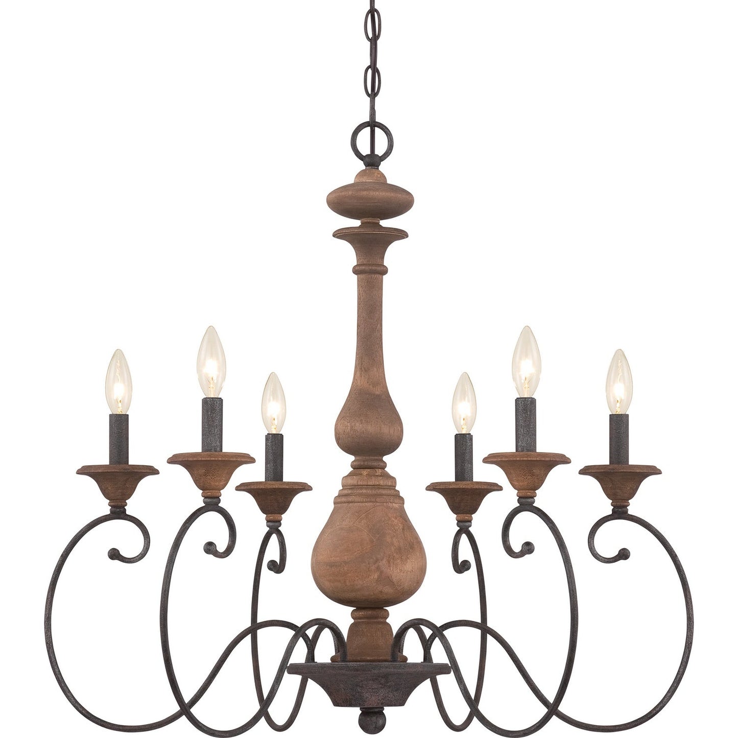  Auburn 6-Light Chandelier In Rustic Black