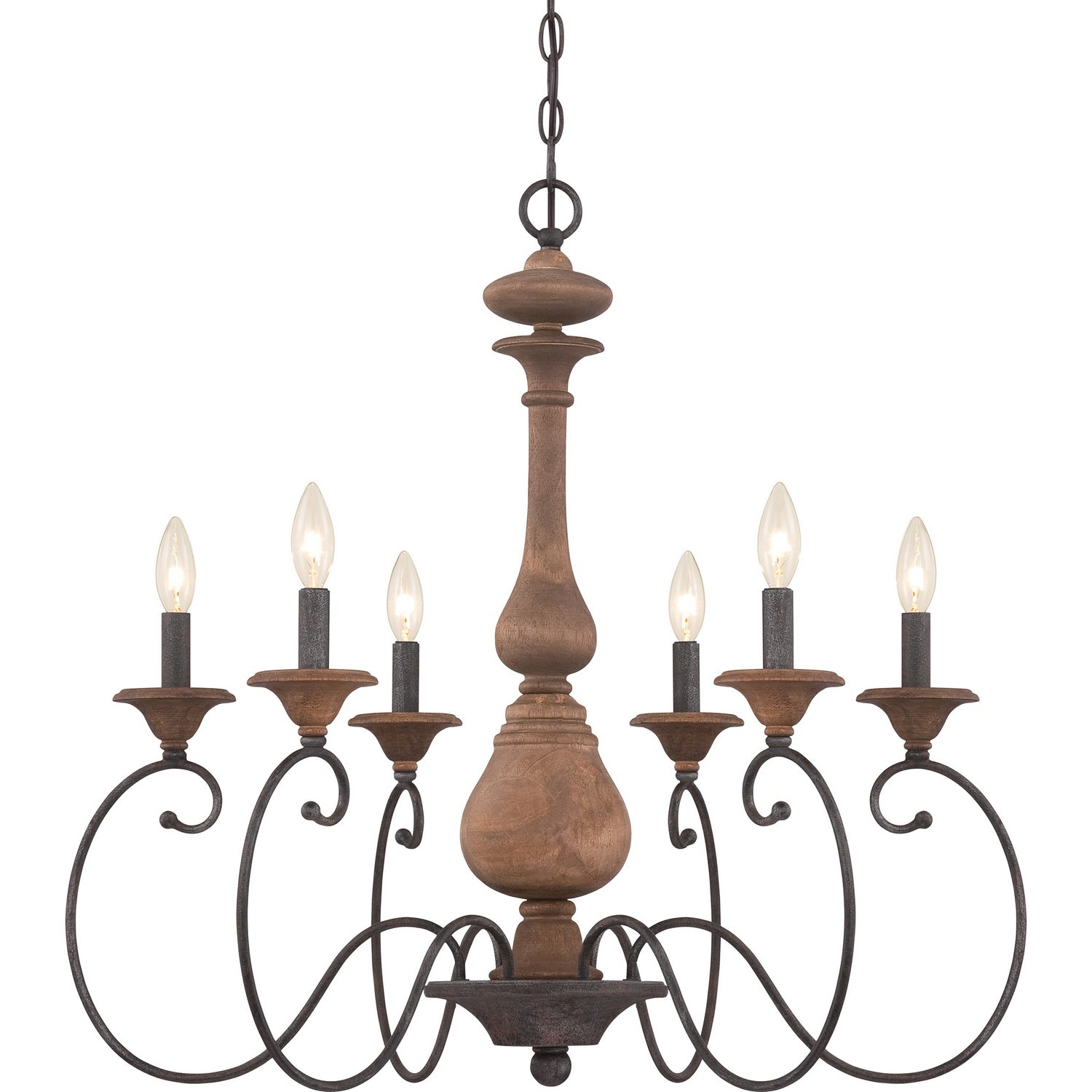  Auburn 6-Light Chandelier In Rustic Black