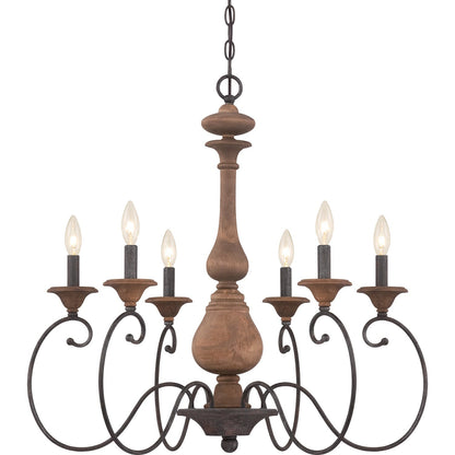  Auburn 6-Light Chandelier In Rustic Black
