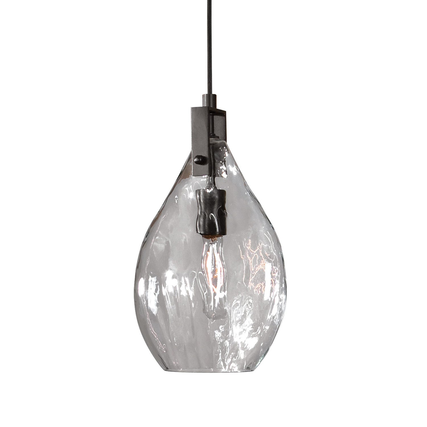  Uttermost's Campester 1 Light Watered Glass Mini Pendant Designed By Carolyn Kinder