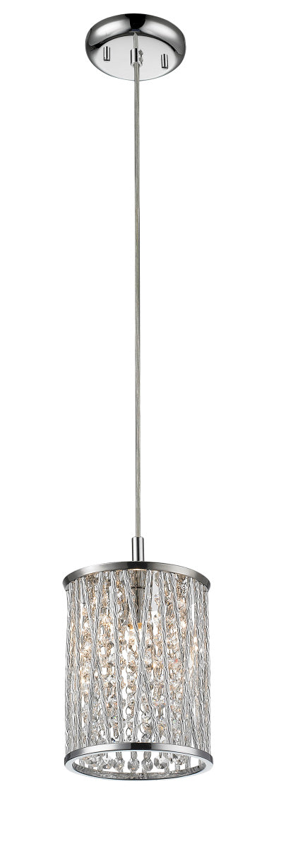 Z-LIte Terra 1-Light Mini Pendant In Chrome With Chrome Aluminum Shade