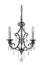  Bentley 3-Light Chandelier In Matte Black
