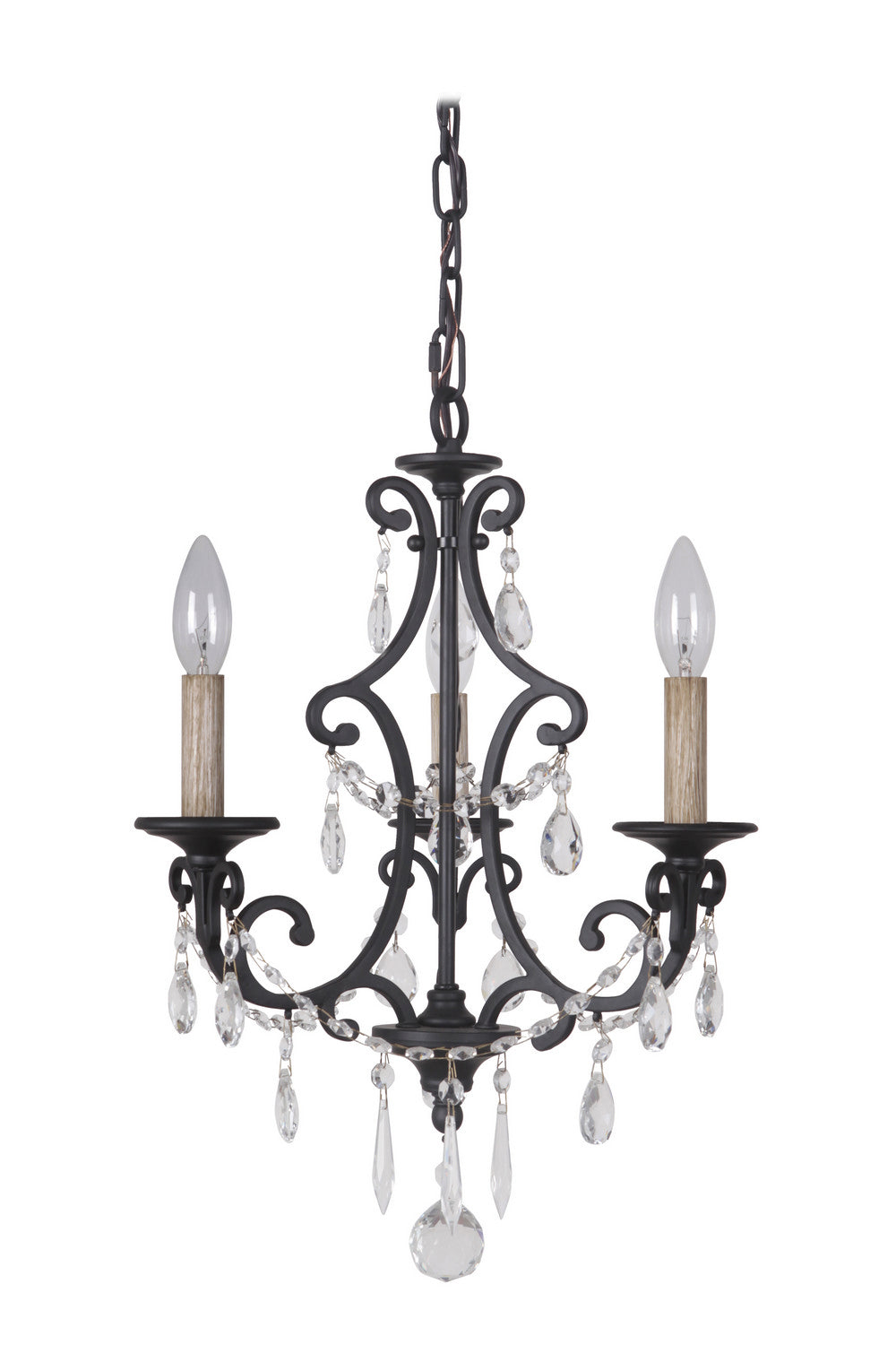  Bentley 3-Light Chandelier In Matte Black