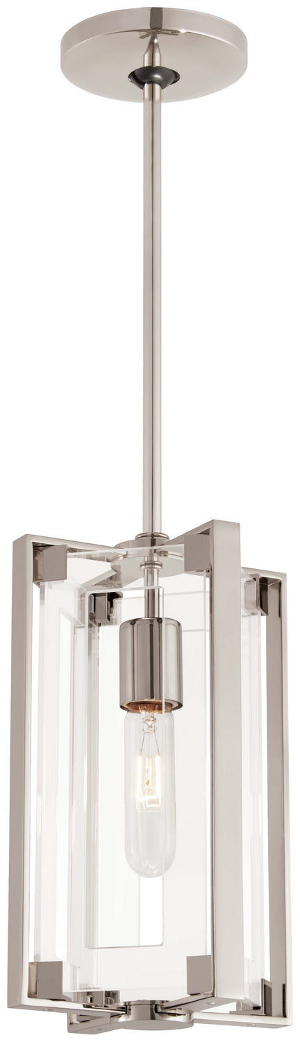  Crystal Clear 1 Light Mini Pendant In Polished Nickel With Clear Acrylic