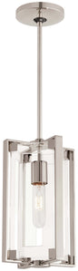  Crystal Clear 1 Light Mini Pendant In Polished Nickel With Clear Acrylic