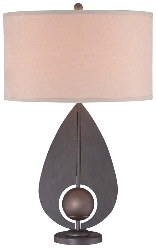  1-Light Table Lamp In Iron & Antique Bronze Accents