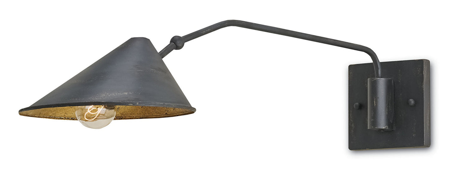  Serpa 1-Light Wall Sconce In French Black & Gold Leaf