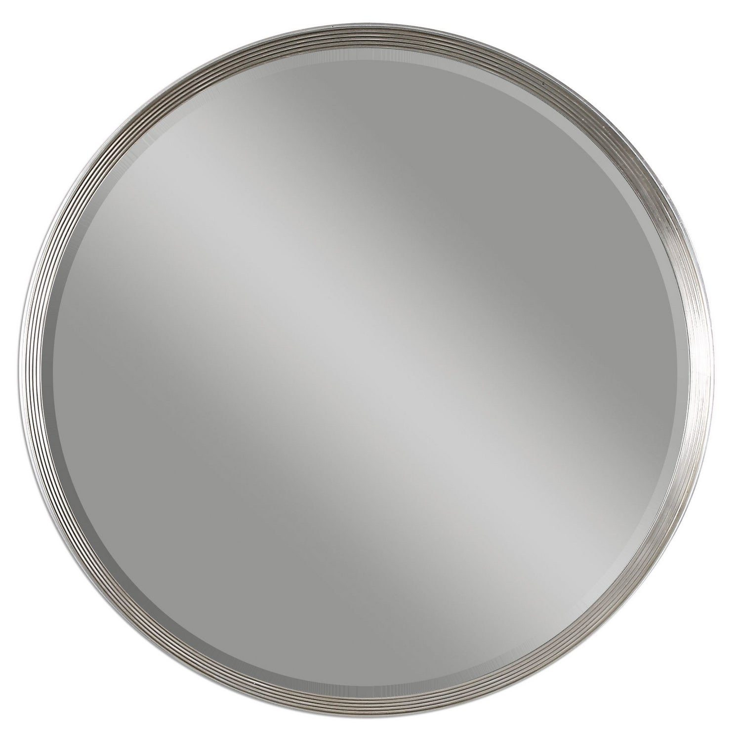  Uttermost's Serenza Round Silver Mirror Designed By Jim Parsons