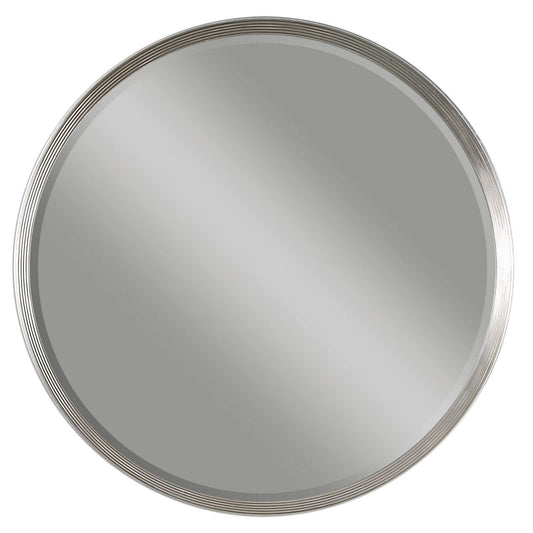  Uttermost's Serenza Round Silver Mirror Designed By Jim Parsons