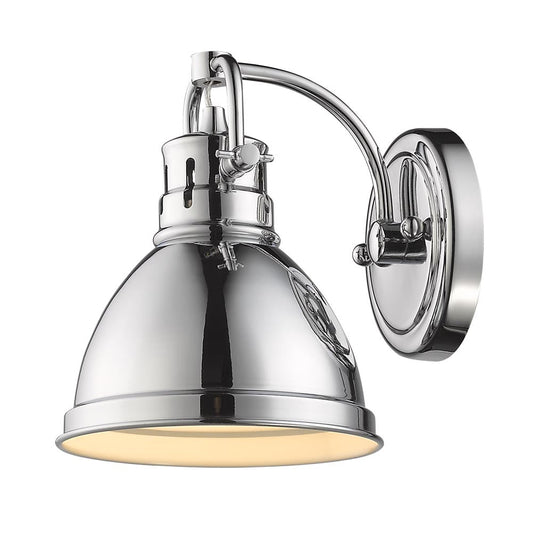 Golden Lighting Duncan 1-Light Bath Vanity In Chrome With Chrome Shade