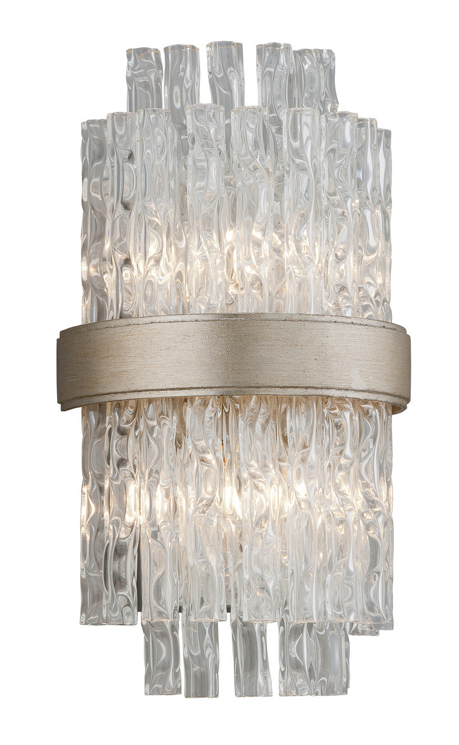  Chime 2-Light Wall Sconce In Silver Leaf Polished Stainless