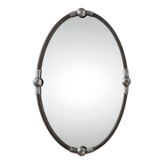 Uttermost's Carrick Black Oval Mirror Designed By Grace Feyock