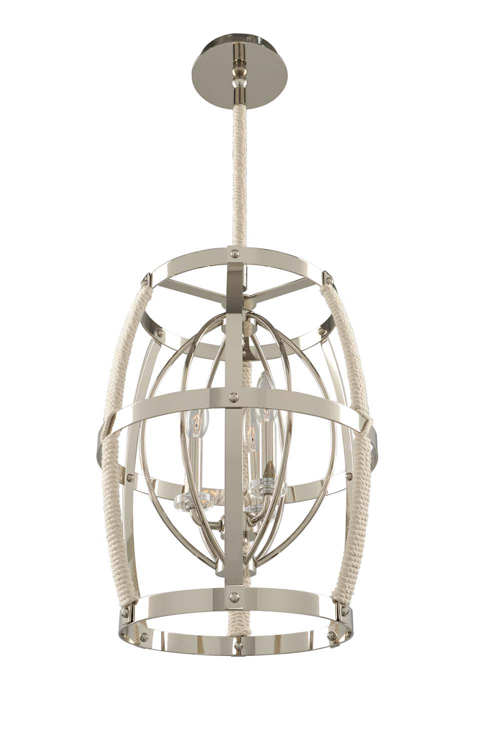  Coastal Bradbury 15" Pendant In Polished Nickel