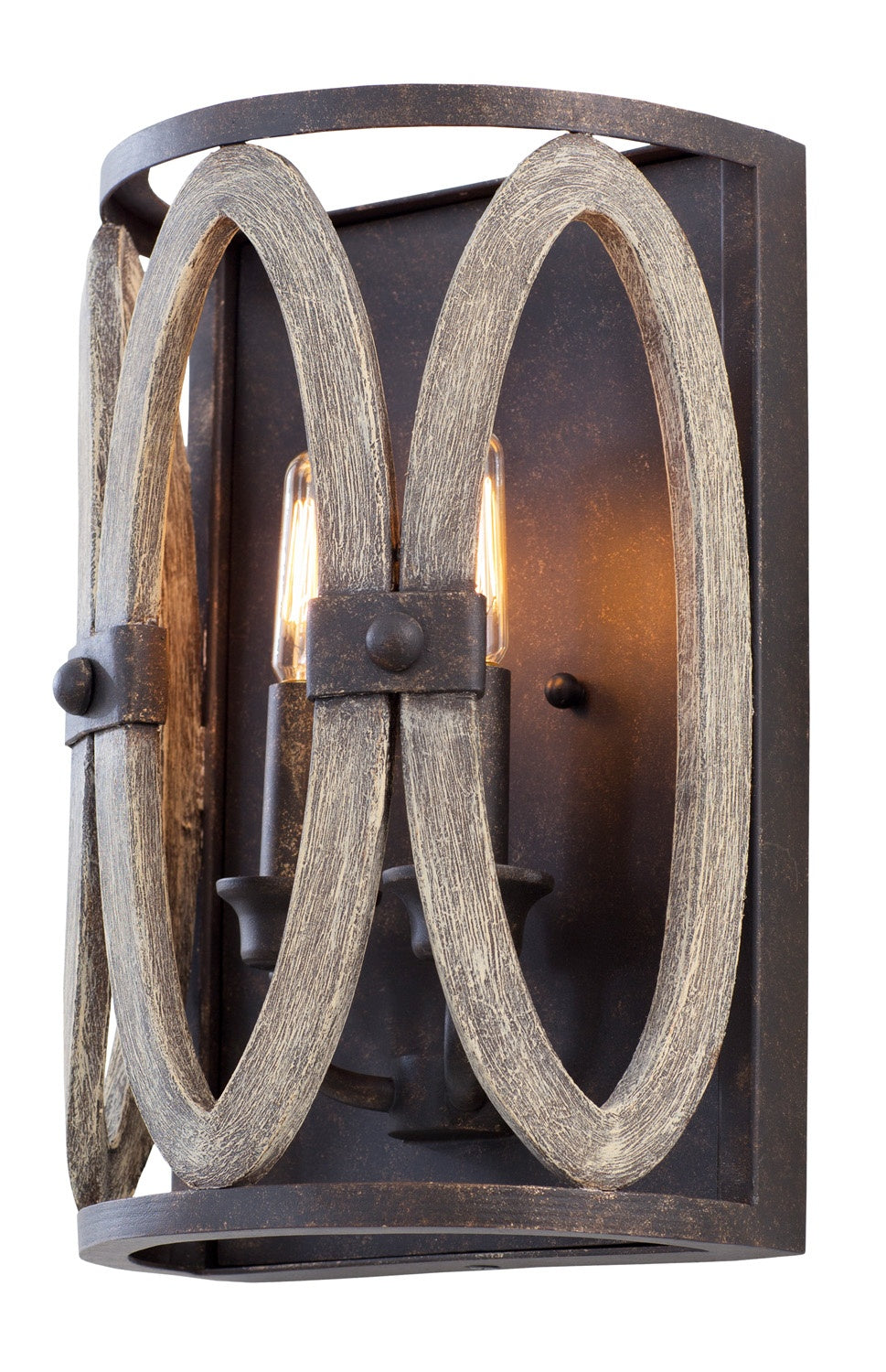  Farmhouse Belmont 2-Light Wall Sconce In Florence Gold