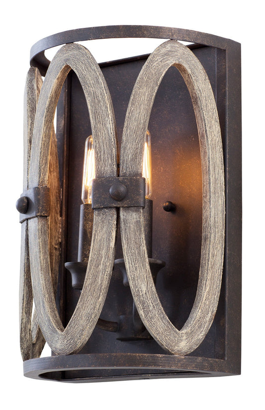  Farmhouse Belmont 2-Light Wall Sconce In Florence Gold