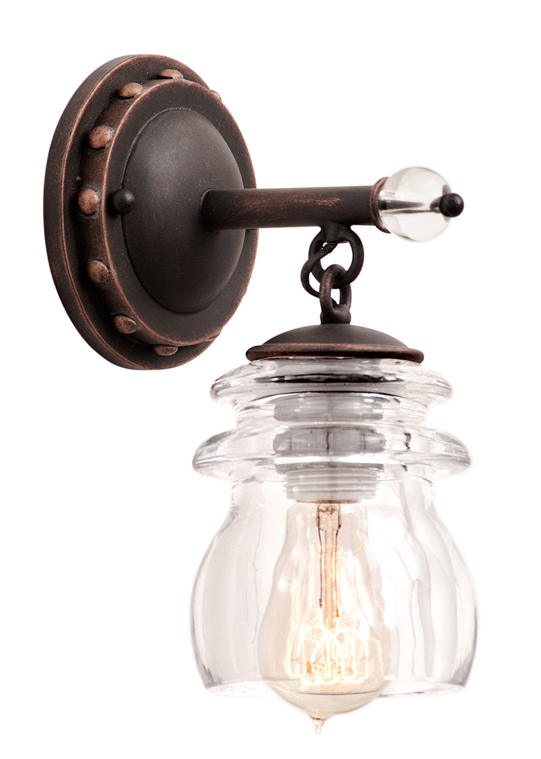  Transitional Brierfield 1-Light Bath In Antique Copper