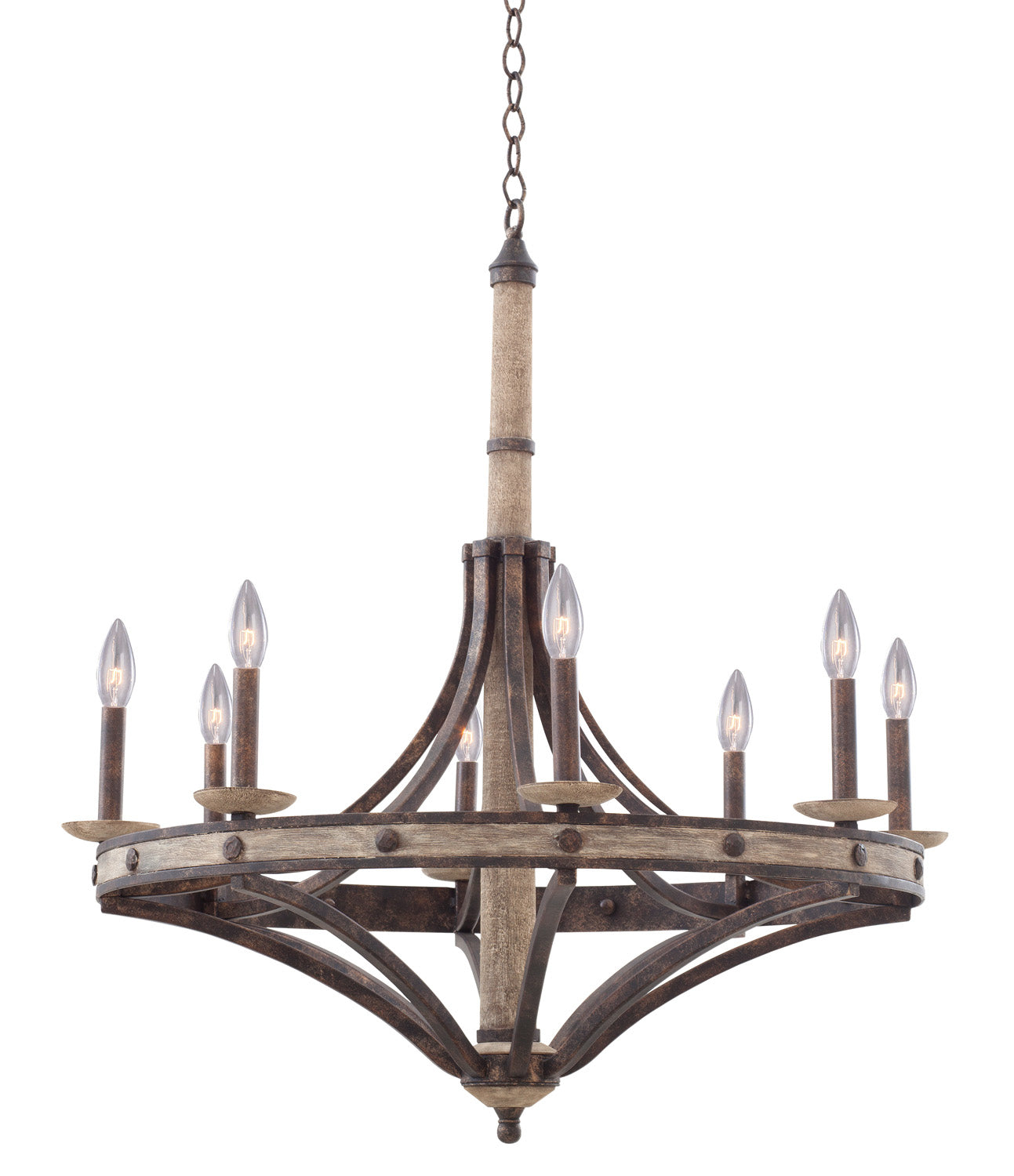  Farmhouse Coronado 8-Light Round Chandelier In Florence Gold