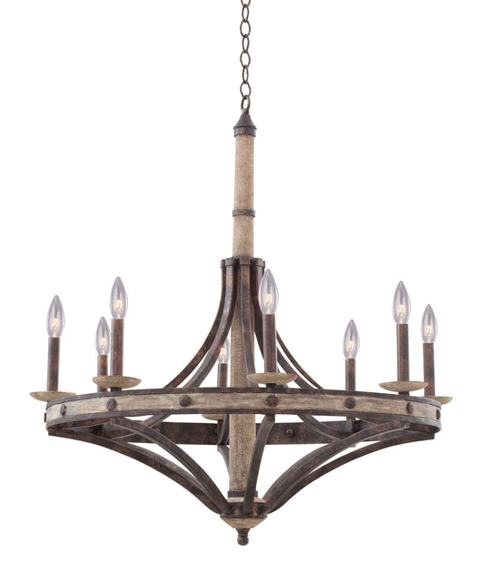  Farmhouse Coronado 8-Light Round Chandelier In Florence Gold