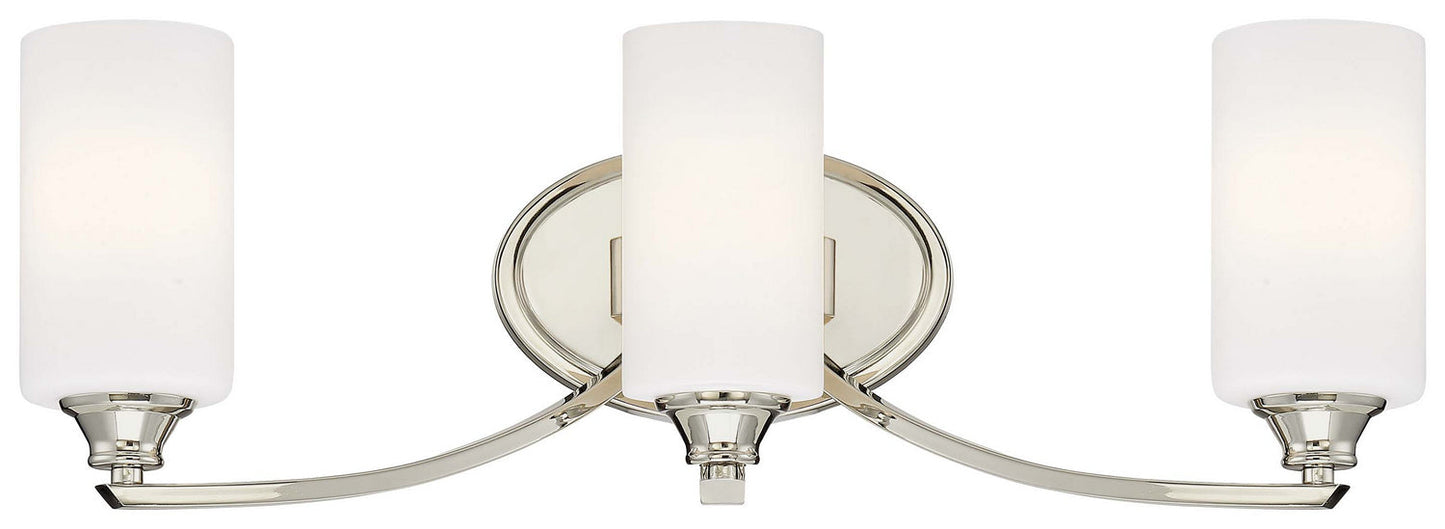 Tilbury 3-Light Bath Vanity In Polished Nickel & Etched Opal Glass