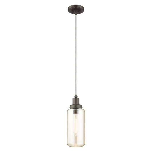 Livex Lighting Art Glass 1-Light Mini Pendant In English Bronze