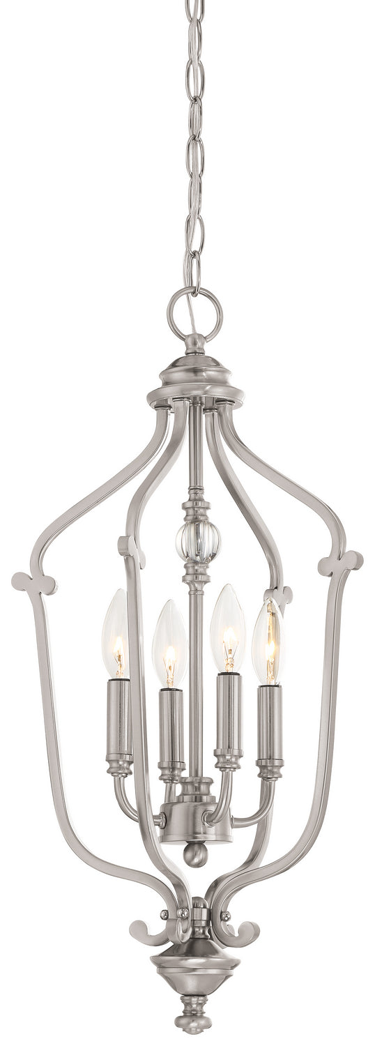  Savannah Row 4-Light Foyer In Brushed Nickel & Clear Glass