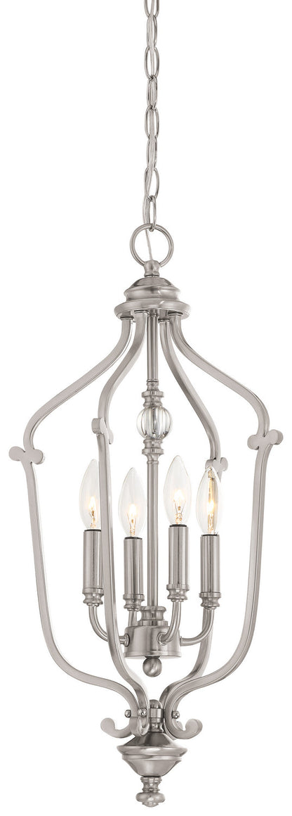  Savannah Row 4-Light Foyer In Brushed Nickel & Clear Glass