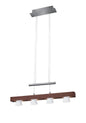  Burlington LED Light Pendant In Walnut Wood & Brushed Steel