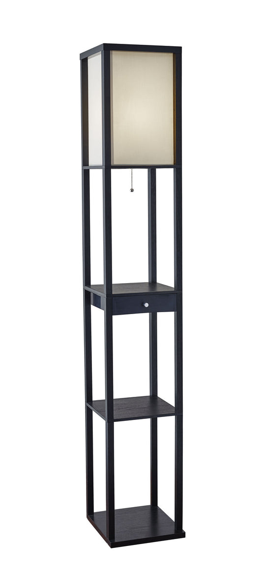  Parker Floor Lamp In Black Pvc Veneer On Mdf