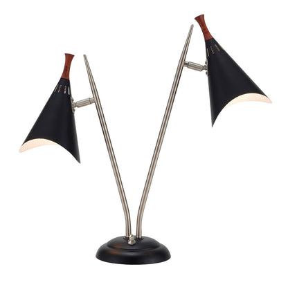  Draper 2-Light Desk Lamp In Metal