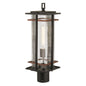  San Marcos 1-Light Post Mount In Coal With Antique Copper Accents & Clear Seeded Glass
