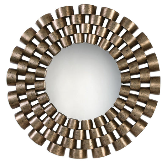  Uttermost's Taurion Silver Leaf Round Mirror